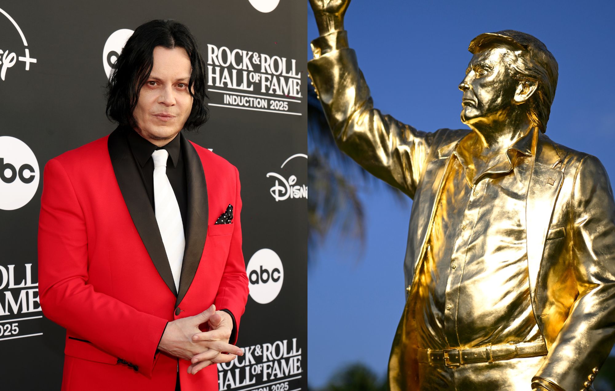 Jack White reagisce alla nuova statua d'oro di Donald Trump a Miami