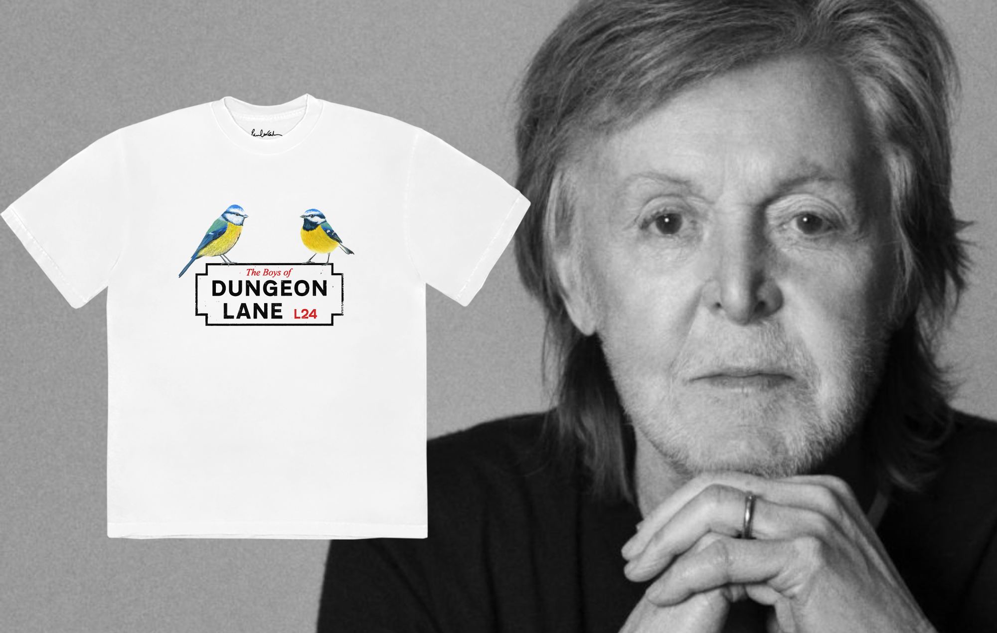 Stella McCartney presenta l'esclusiva t-shirt Paul McCartney "The Boys of Dungeon Lane" in edizione limitata