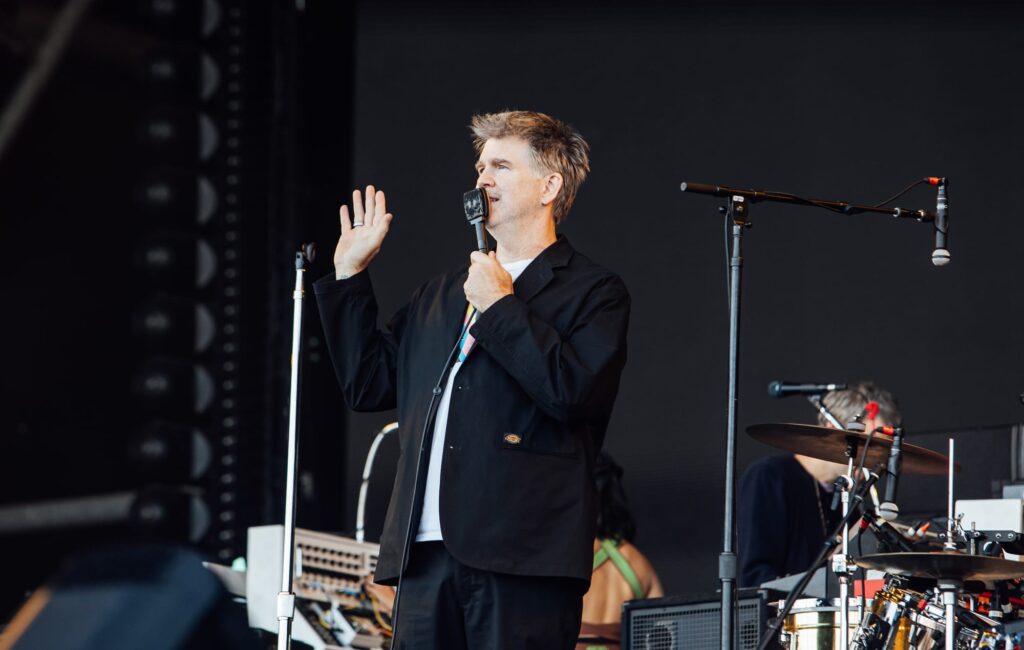 James Murphy of LCD Soundsystem live at Glastonbury 2024, photo by Andy Ford