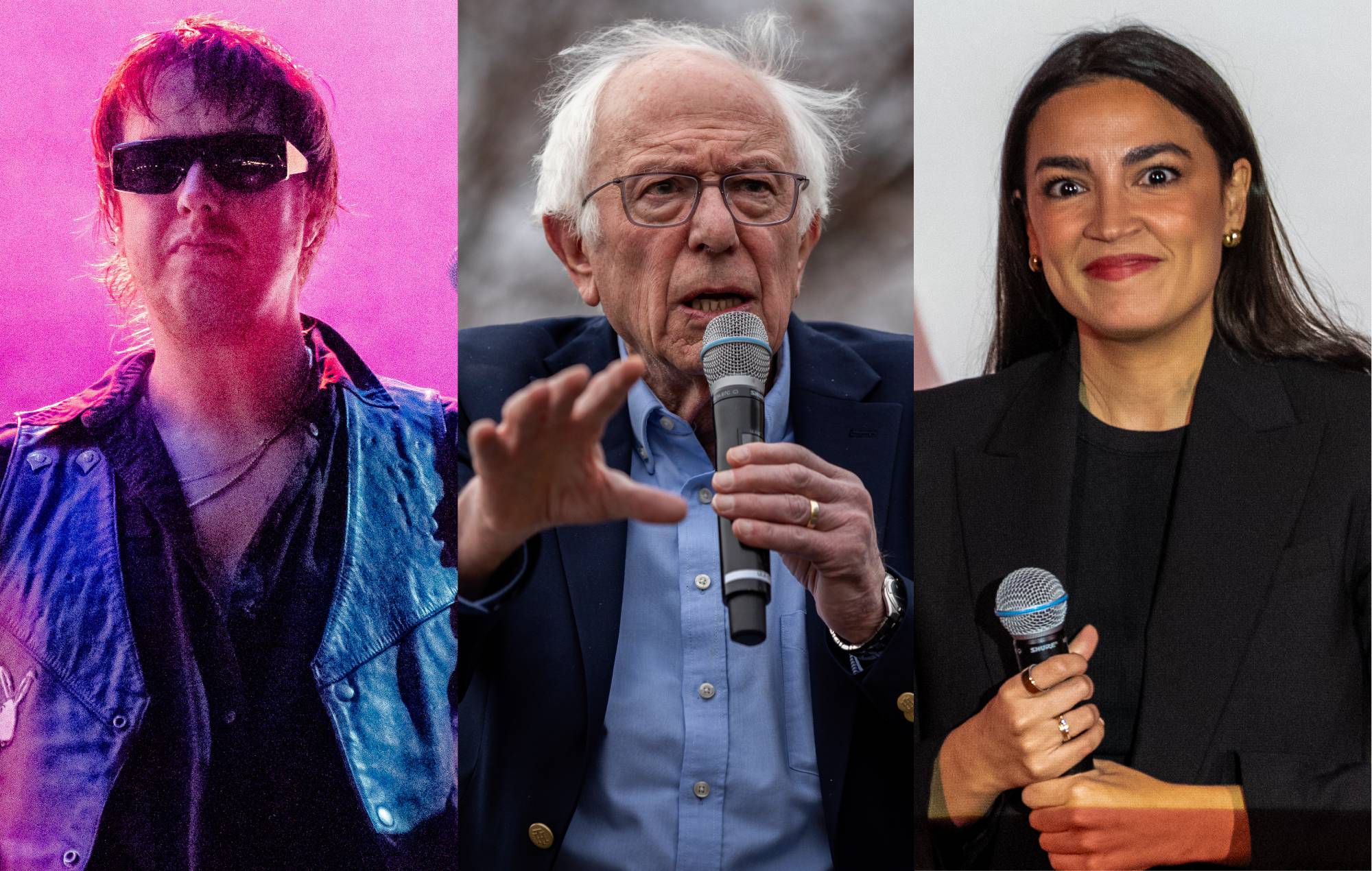 Guarda Bernie Sanders e AOC presentare gli Strokes al grande spettacolo di ritorno a casa di New York